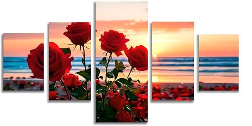 Vue Sur La Mer Diamond Painting 5D Mefooge - Décoration Murale de Salon Grand Format 5 Pièces