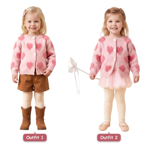 Image of Simplee kids Baby Girl Thin Sweater Solid White Pink Cardigans for Toddler 0-3Years