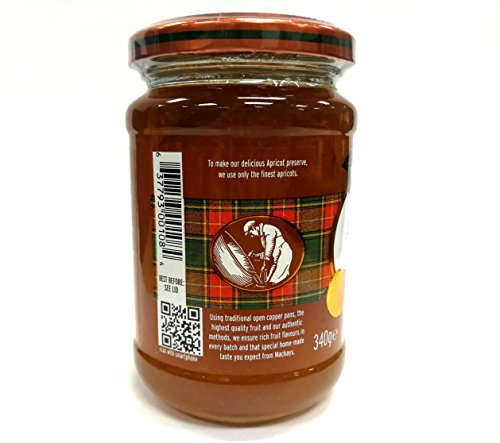 Image of Mackays Scottish Apricot Preserve Jam 340gm | Imported from Scotland | Made with Whole Fruits | Vegan | Gluten-Free | No Artificial Colors or Preservatives (Pack of 2)
