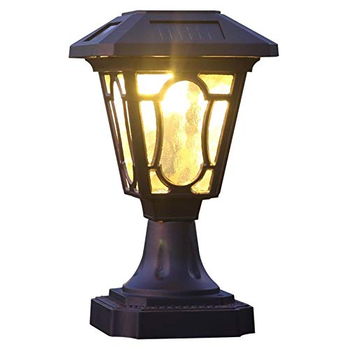 Wylolik Solarenergie im Freien wasserdichten Säule Pfosten-Lampenaluminiumregenschutz Nichtrostender Glas Laterne Säule Lampe Hof Garten Außen Pedestal Lampe Tür Stigma Lampe (Größe : 18.5cm*47cm) Cover