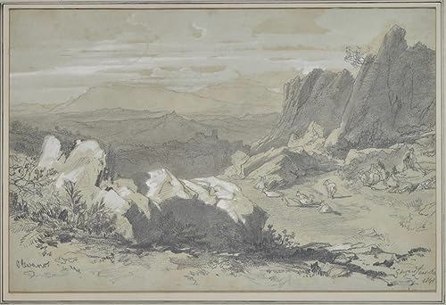 Impression sur toile Olevano Edward Lear affiche haut de gamme 60x90