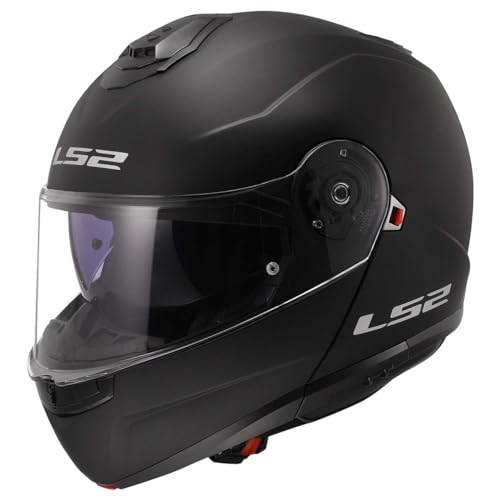 LS2 Helmets Strobe II Modular Motorcycle Helmet W/ SunShield (Matte Black - Large)