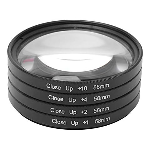 RUIRUIY Optical Glass Macro Close Up +1 +2 +4 +10 Lens Filter Kit 58mm for Canon/Nikon/Sony Cameras Cover
