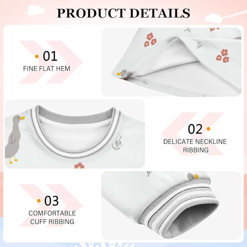 Cute Duck Girls Dresses Long Sleeve Sweatshirt Dress for Girls Winter Toddler Casual A Line Dresses Size 2-8T3