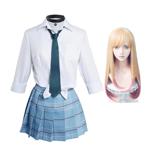 Xinchangda Kitagawa Marin Cosplay Costume Inui Sajun Cosplay Outfit Women Anime School Uniform Suit Shirt Skirt Full Set for Halloween Party Role Play