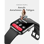 Smartwatch Herren Damen mit Telefonfunktion,1.85'' HD Smart Watch, 100+ Sportmodi Fitness Tracker mit 24/7 Herzfrequenz SpO2 Schlafmonitor Schrittzähler, IP68 Wasserdicht für IOS Android, 2 Armbänders – Bild 2