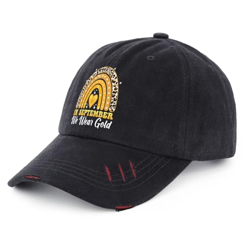 in September We Wear Gold Childhoods Cancer Hats for Grandma Classic Washed2