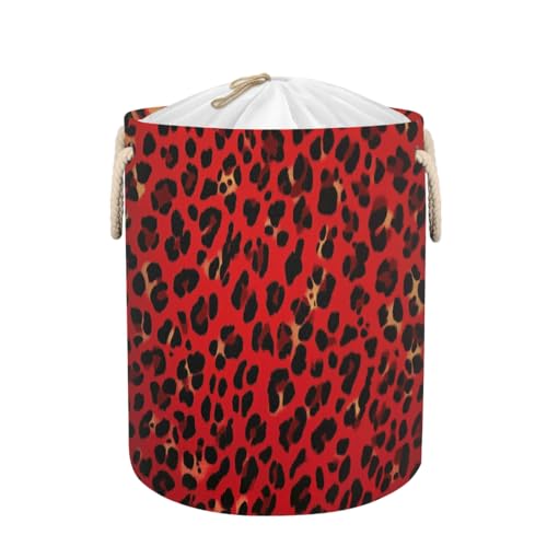 Panier à linge à imprimé léopard rouge Mexpekil grand sac imperméable pliable
