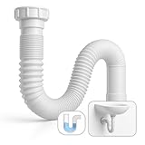 Desague Lavabo y Sifon Lavabo Universal 32/40 mm Ajustable y Extensible – Desague Fregadero y Sifon Cocina Fregadero con Conexión de Entrada 1-1/4” o 1-1/2” con Adaptador Incluido