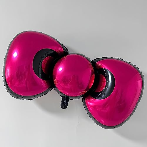 Image of 38 Inch 3 PCS Kitt.y Hello Pink Bow Balloons /Baby Shower Decorations for Girl /coquette Birthday Decorations for Girl /Bow Foil Balloons for Girls Gender Reveal /Cartoon Cat Birthday Party Supply