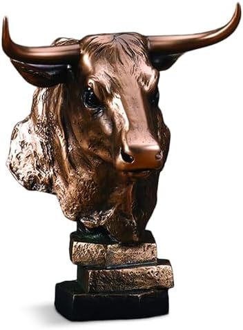 Stock Market Bull Bust - Wall Street Bronze Finish Statue Figurin...