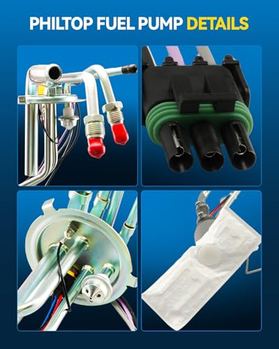 Image of PHILTOP Electric Fuel Pump Assembly Compatible with 1996-1997 C1500, K1500, K2500, C2500 GAS, C3500, K3500 5.7 /7.4L(with Code # VCD,VRY,VPN,VRZ)
