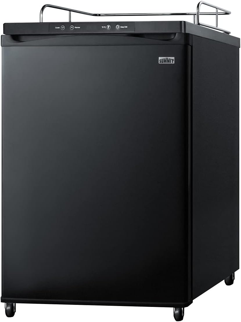 Summit Appliance SBC635MBI7NK Built-in Commercially Listed Beer Dispenser with Automatic Defrost, Digital Thermostat, Deep Chill Function, Drip Tray, Casters and Black Exterior Finish