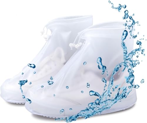 TENGWA Schuhüberzieher Wasserdicht 36-38 Regenschutz Schuhe Weiße Rutschfest Schuh Überzieher Geeignet für Regnerische Schneereiche Tage Bergsteigen Reisen und Schlammige Straßen Im Freien