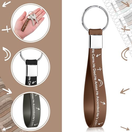 Sureio Pacote com 50 chaveiros religiosos cristãos de silicone com versículo bíblico He Came Died Ar