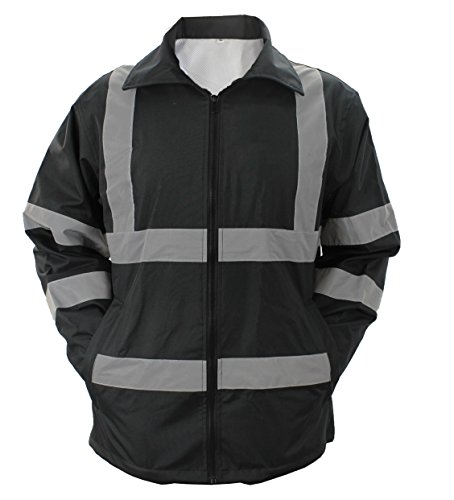 Image of First Class High Visibility Water Resistant Raincoat Jacket and Pant With Reflective Stripes