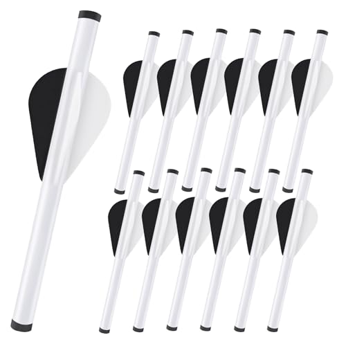 KEAUP 12 Packs Arrow Fletching with 2 Inch Arrow Vanes, Shrink Fletch Stretch Arrow Wraps Universal Fit for Arrows and Bolts, DIY Archery Fletching Tool