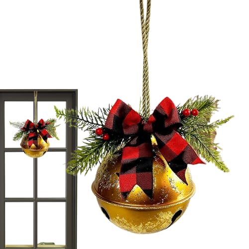 Yidueace Giant Christmas Bells for Outside,Christmas Seasonal Decor with Bow - Yard Metal Jingle Ornaments - for Winter Holiday Outdoor Garden Yard Party Winter