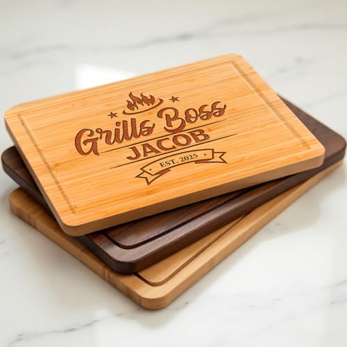 Tabla de cortar personalizada de madera rectangular miniatura 6