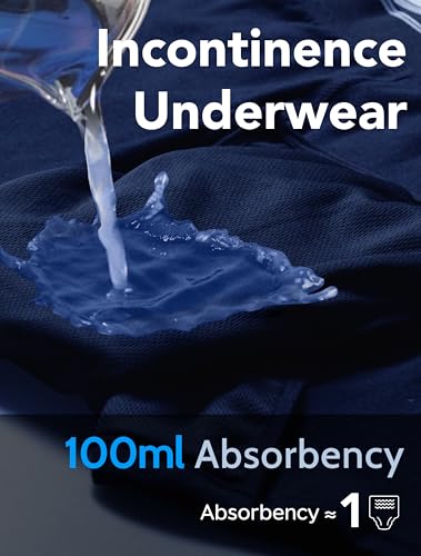 Washable Incontinence Underwear for Men Cotton Boxer Briefs 100ml Absorbency Mens Leakproof Underwear2