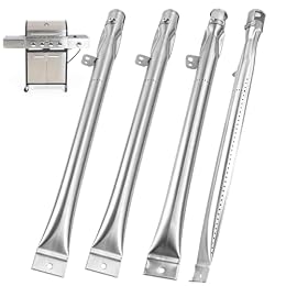 Burner Tubes for Captiva Designs 4-Burner Propane Gas BBQ Grill Replacement Parts with Side Burner Burners for Captiva Designs Grill Accessories, Rust-resistant Stainless Steel, Heat-resistant, 4 PCS
