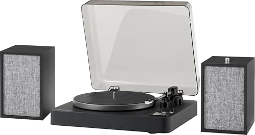 Crosley KT300B Fully Automatic Belt-Drive Bluetooth Turntable Record Player with S200A Stereo Speakers, Black