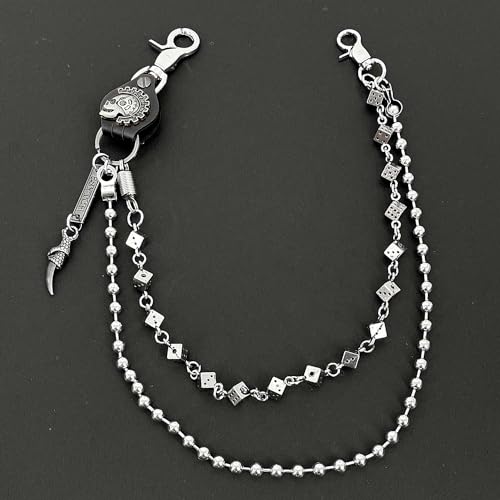 Image of Men Bicycle Strong Heavy Punk Rocker Biker Jeans Pants Chain Studs Keel Key Chain Mens Wallet Chain