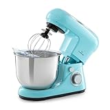 Klarstein Stand Mixer, 5L Food Mixer for Baking with Bowl, 1300W Cake Mixer w/Beater, Dough Hook, Whisk & Mixing Bowl, 6 Speed Planetary Rotation Kitchen Maker, Electric Mixer for Baking Bread Pastry