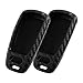 WORCAS 2 Pcs Key Fob Case Carbon Fiber Pattern Silicone Cover Compatible with Audi A4 S4 RS4 A5 S5 RS5 A6 A7 A8 S8 Q2 Q5 Q7 SQ7 TT TTS TTRS R8 3 4 Universal Button Keyless Entry Remote