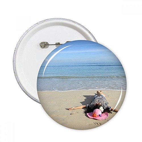 Badge bouton soleil et mer pour accessoiriser vos sacs et vêtements de vacances d'été