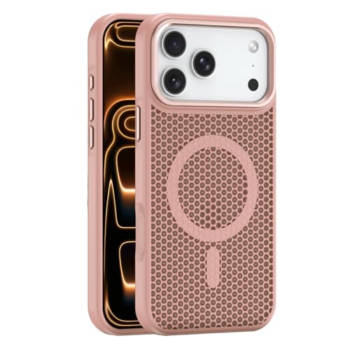 Sanlinba iPhone 17pro max対応 ケース MagSafe対応 冷却 放熱 マット 薄型 メッシュ 耐衝撃 マグネット ケース ワイヤレス充電対応 エッジの滑り止め 指紋防止