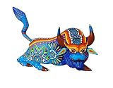 Alkimia Inc Mexican Alebrije Buffalo Wood Carving Handcrafted Sculpture (Blue)