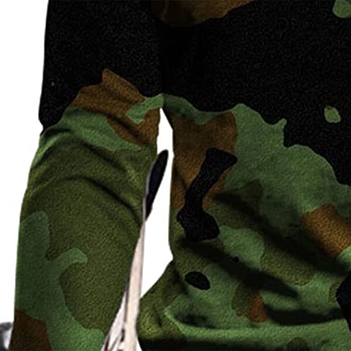 Mens Shirts Long Sleeve Casual Stylish Camouflage Print Workout Crewneck Sweatshirts Loose Fit Camo Pullover Tees3