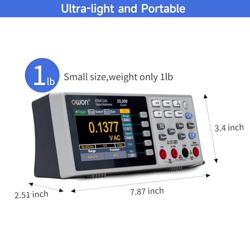 Image of OWON Desktop Digital Multimeter with 3.5-inch LCD Display,Voltage, and Temperature with True RMS Capability,Designed for use in Laboratories, Instruments, and Factories XDM1241