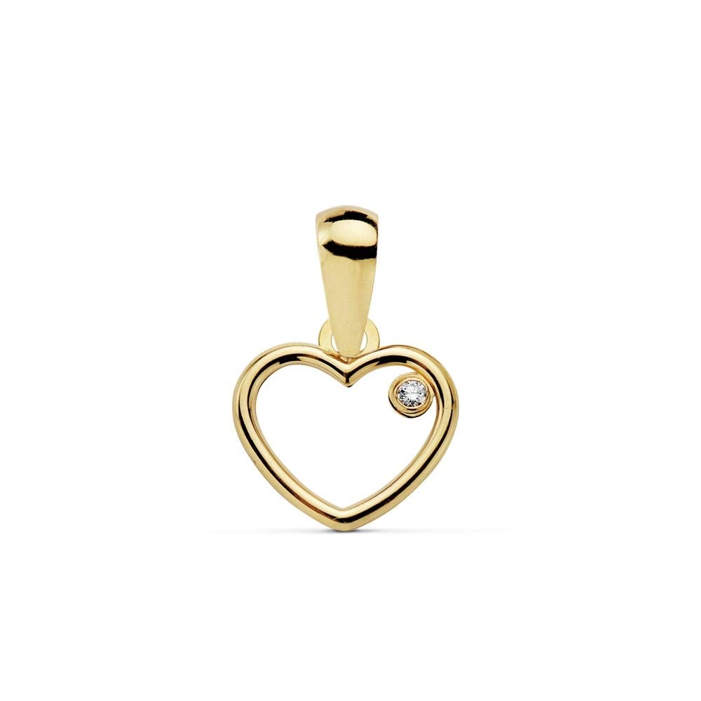 Colgante oro 18k motivo corazón 9mm. calado circonita