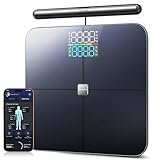 Körperfettwaage Smart Waage Personen,BMI-Analysegerät,8-Elektroden Körperfettwaage Waage mit APP und Handsensoren Smart Körperwaage,waage mit körperfett und muskelmasse,180 kg/400 lbs