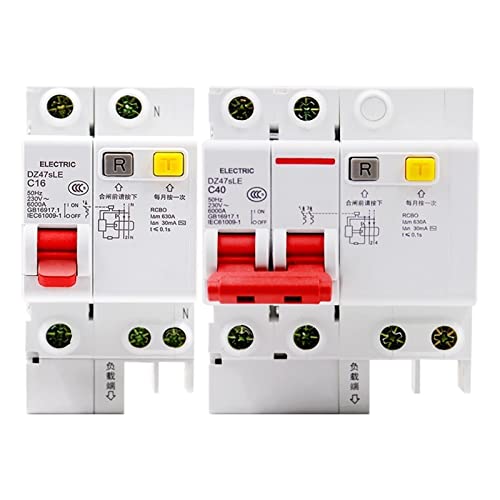 Disjoncteur différentiel combiné RCBO DZ47SLE 2 pôles 10A type C 230V AC
