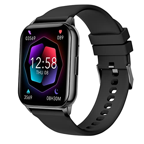 AcclaFit Montre Connectée Homme Femme, Smartwatch avec Rappels Intelligents Appels, Smart Watch avec Moniteur de fréquence Cardiaque et Pression artérielle, podomètre à écran 1.96