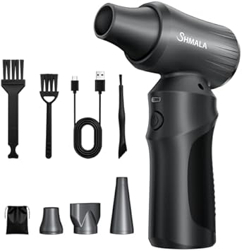 Compressed Air Duster – Super Powerful 300,000 RPM Cordless Air Duster, Rechargeable Brushless Motor, 3-Speed Adjustable, Portable Air Blower for Keyboards, PCs, Laptops, Cars, Home & Office