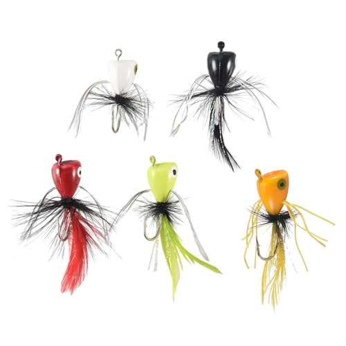 Lizusidtsy 10PCS Fly Fishing Poppers,Topwater Fishing Lures Bass Crappie Bluegill Panfish Trout Salmon Perch Flies