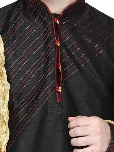 SKAVIJ Men's Art Silk Kurta Pajama and Scarf Festivals Season Ethnic Party Dress Suit3