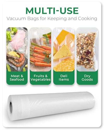 Image of EconoHome 8 inchx20' Roll Heavy Duty Vacuum Seal Bags for Food 10 Pack - Commercial-Grade, Airtight & Leakproof Plastic Vacuum Storage Bags for Sous Vide, Meal Preparation, Processing & Dry Aging Meat