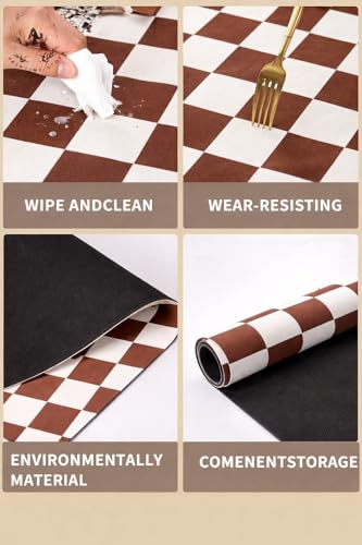 Image of HomeCloud Dish Drying Mat for Kitchen Counter Hide Stain Super Absorbent, Non-Slip, Heat-Resistant, Great for Dishes,Rack Pad, Kitchen Counter, Coffee Maker, Coffee Item (Chess Brown, 50x40cm)