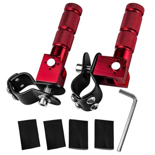 Repose-pieds moto CNC alu rouge ultra-résistant et grip antidérapant