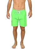 UZZI Men's Solid Color Barracuda Boardshorts Swim Trunks (XX-Large, Neon Green)
