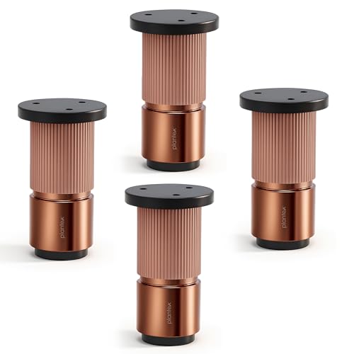 Image of Plantex 3 Inch Sofa Leg for Bed Furniture /Aluminium Sofa Leg for Table /Support Legs /Furniture Leg - Pair of 2 (4 Piece) (DTS-77,Rose Gold)