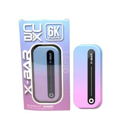 X-BAR CUB-X 1500 mAh Batería, Pod no incluye -sin nicotina ni tabaco, no contiene sticks, cartuchos precargados o recargas (Sunset)