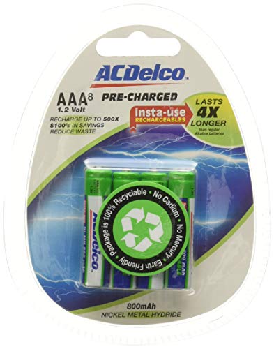 ACDelco AAA Rechargeable Batteries, 8Count