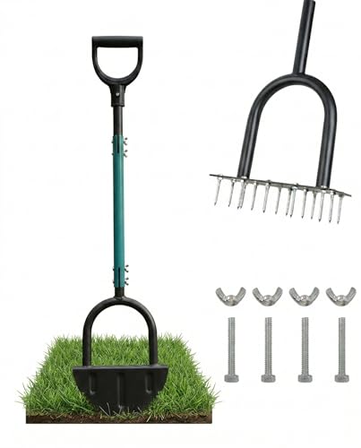 Manual 2-in-1 Lawn Edger & Aerator with D-Handle