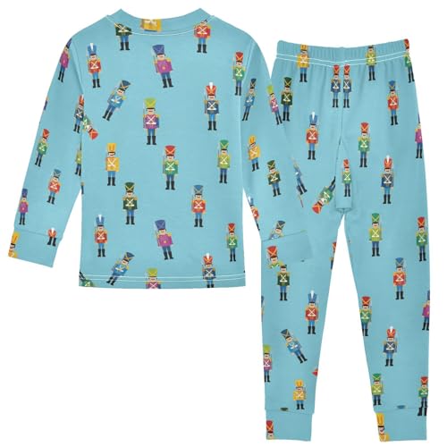 Pajama Sets Long Sleeve Christmas Nutcracker Soldier Soft Comfy Sleepwear 2 Piece PJS 3-8T3
